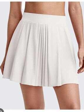 G4Free White Pleated Women's Skort with Comfortable Waistband Tennis Golf Sz XL